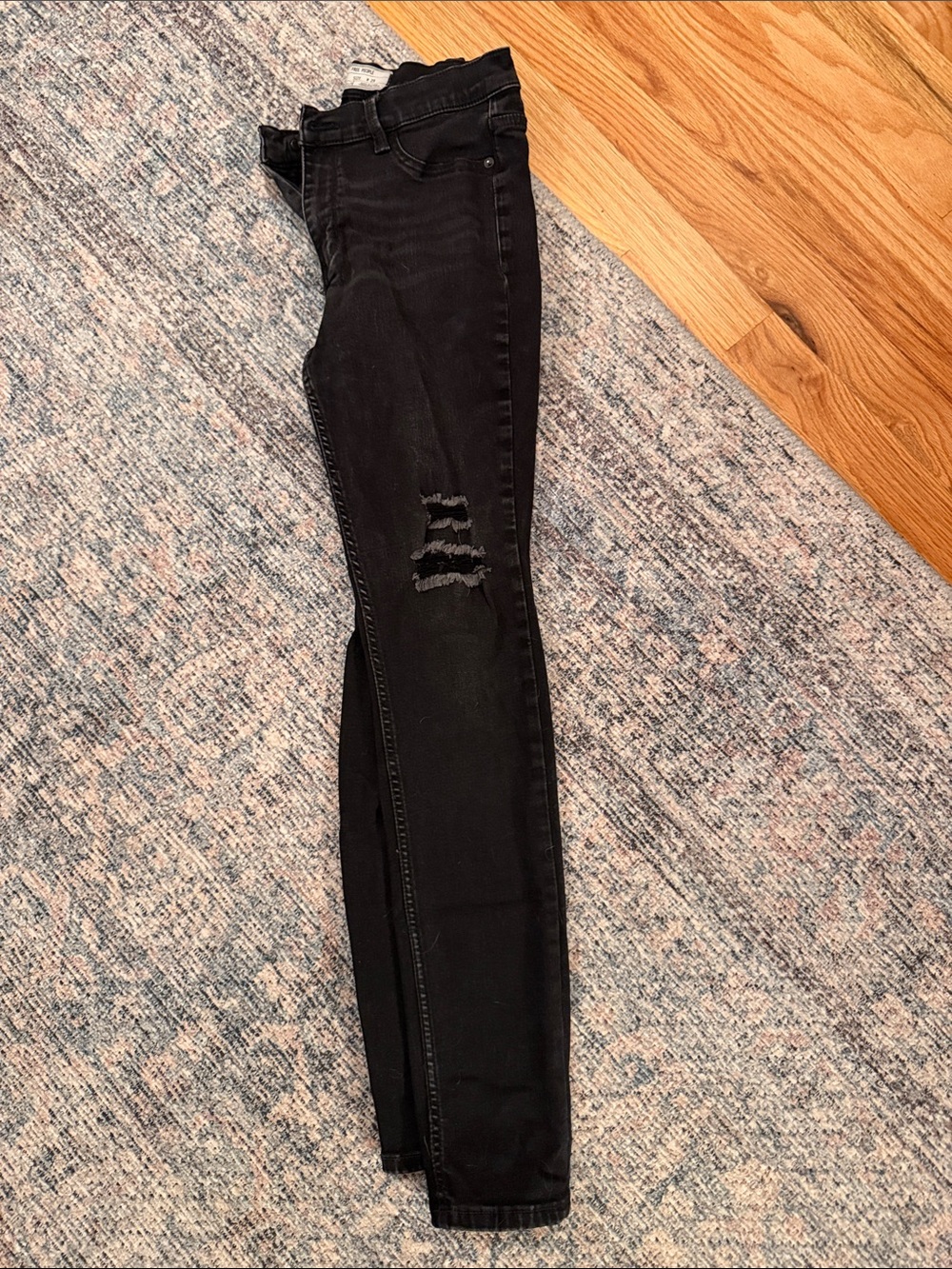 Free People Black Ripped Skinny Jeans